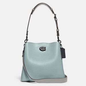 Coach Willow Bucket Bag. NWT! Pewter Aqua color block. Includes dust bag!